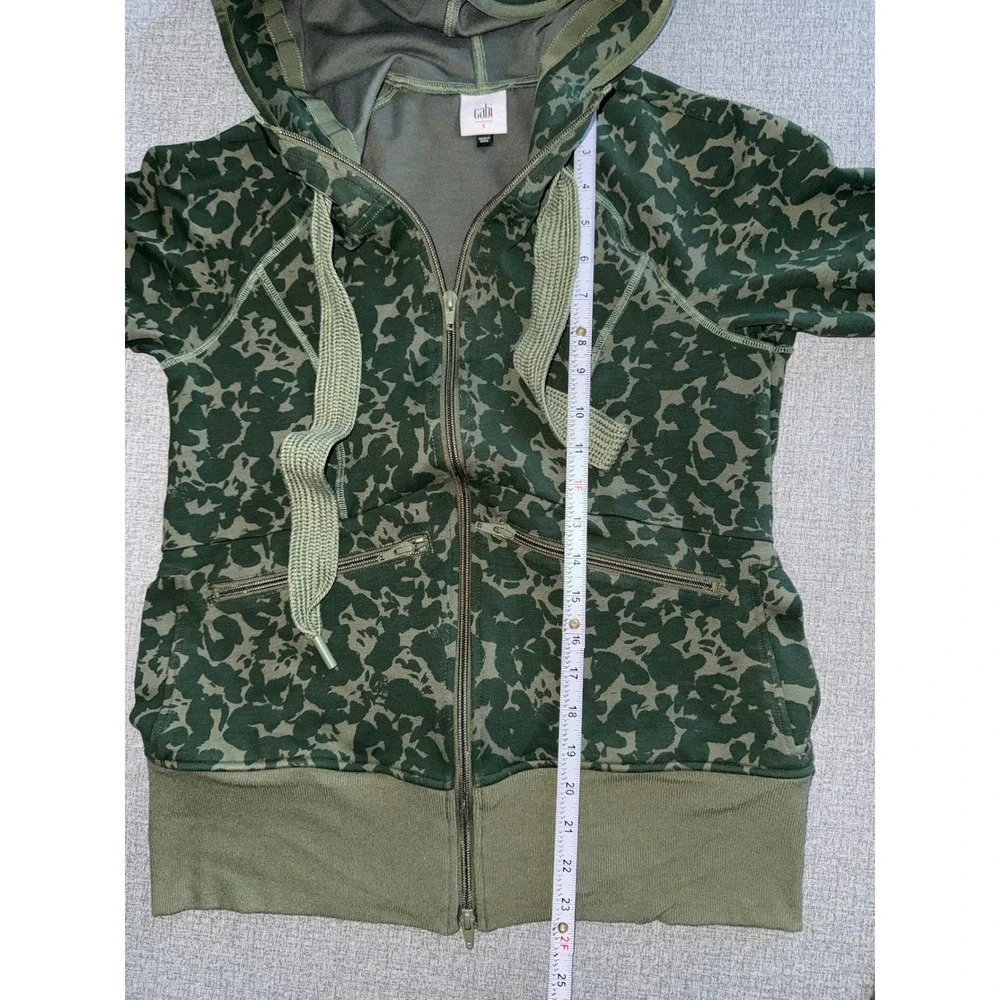 Cabi Women Green Camo Floral‎ Zip Hoodie and Leggings Lounge Set Small 4030 4032